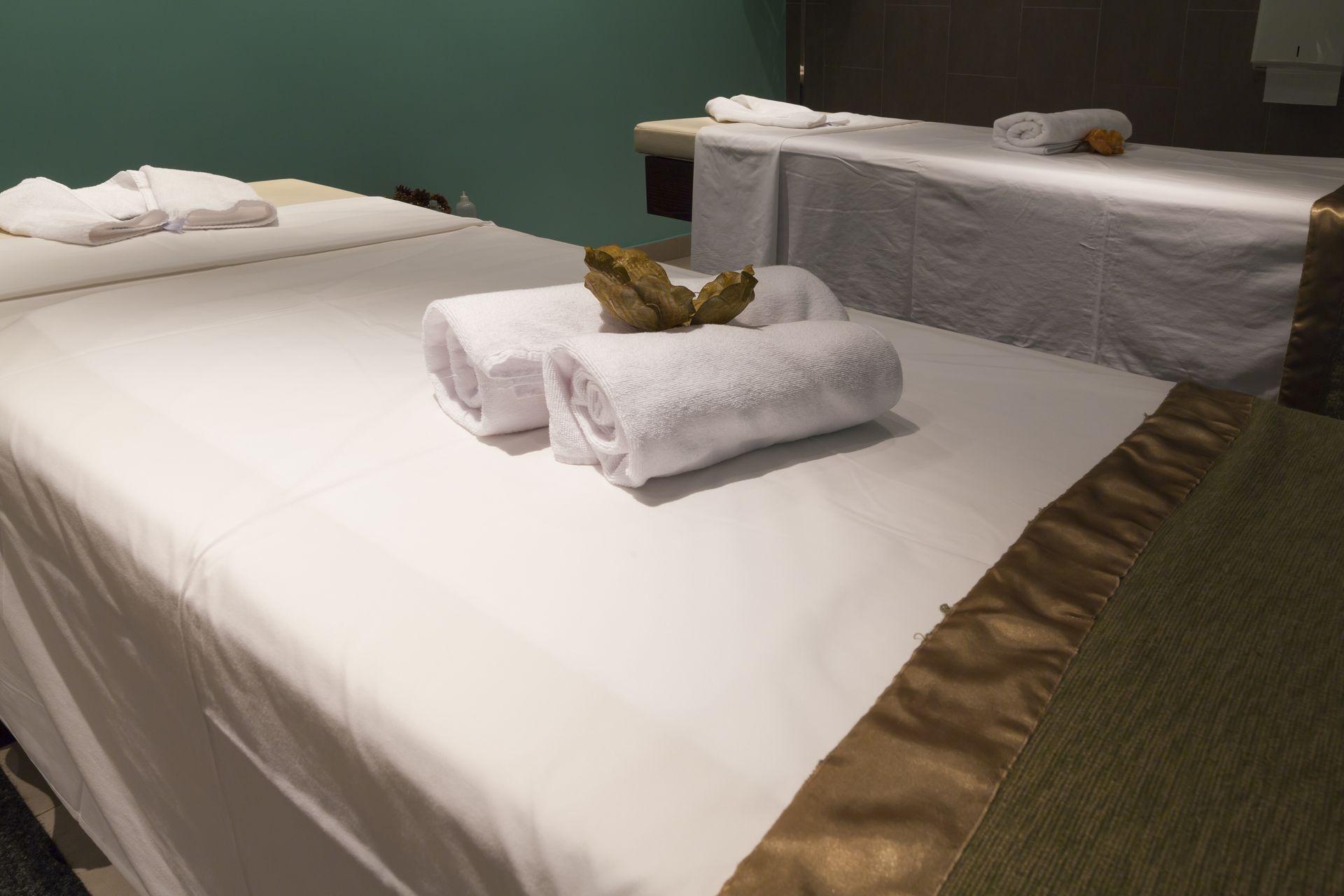 massage table in hotel spa interior